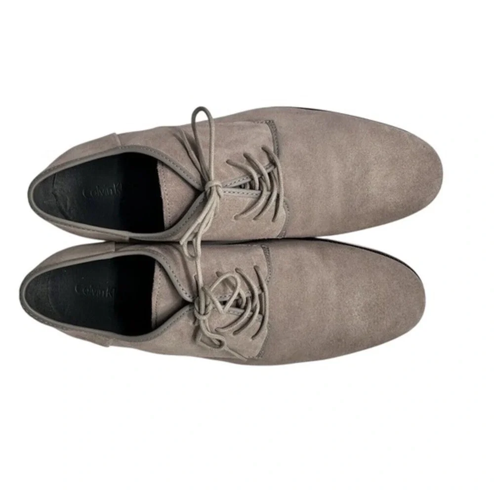 Calvin Klein Brodie‎ Grey Suede Lace Up Oxford Dress Shoes 13M Preppy 06-04